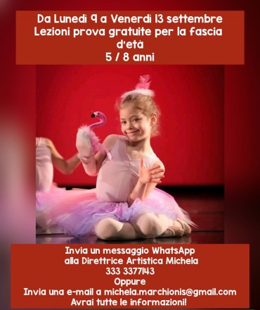 Nuove ammissioni Acsd centro danza Millennium 2024-2025